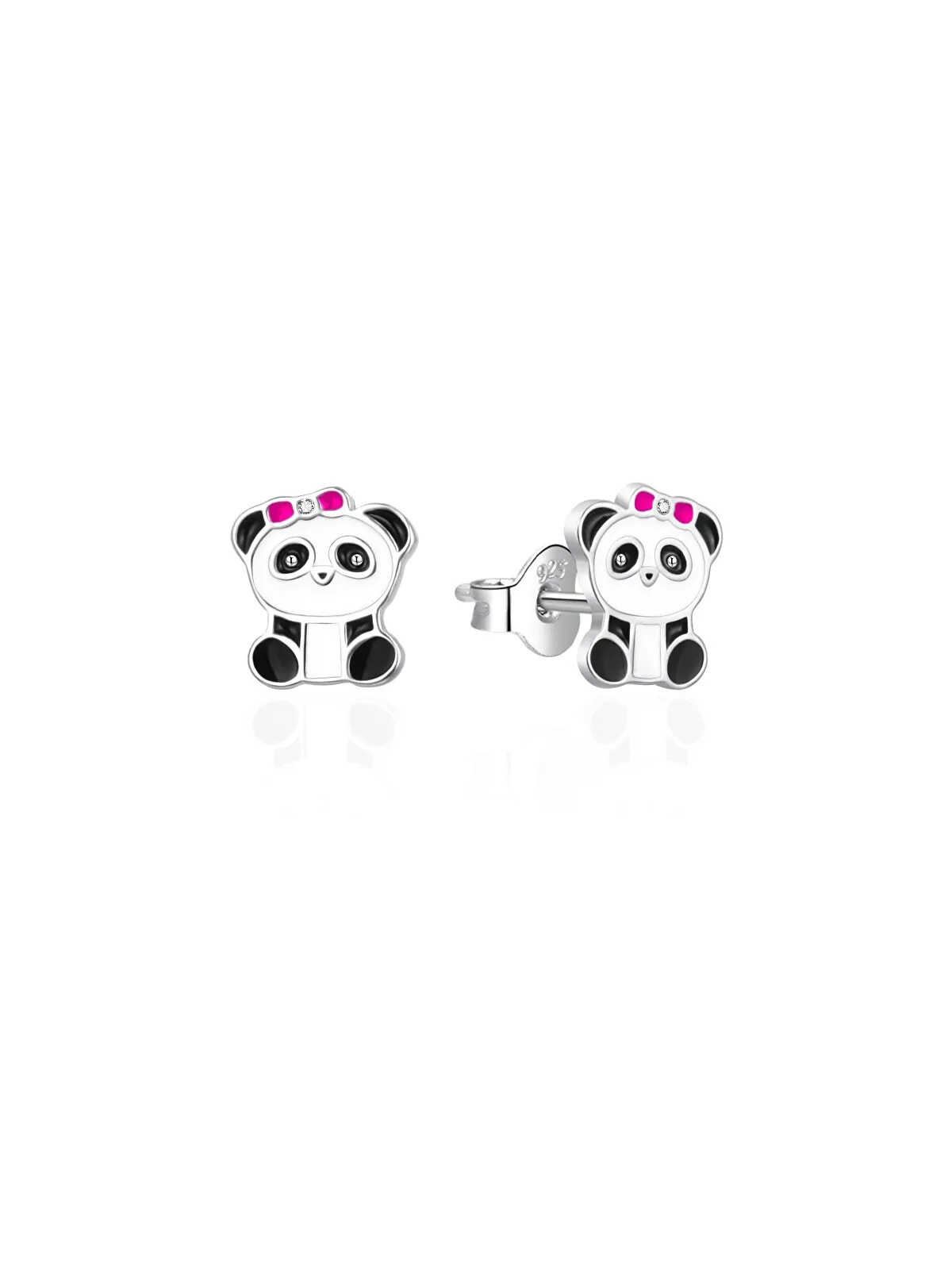 Orecchini in argento con smalto Panda AGT-ED015P