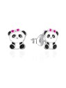 Orecchini in argento con smalto Panda AGT-ED015P