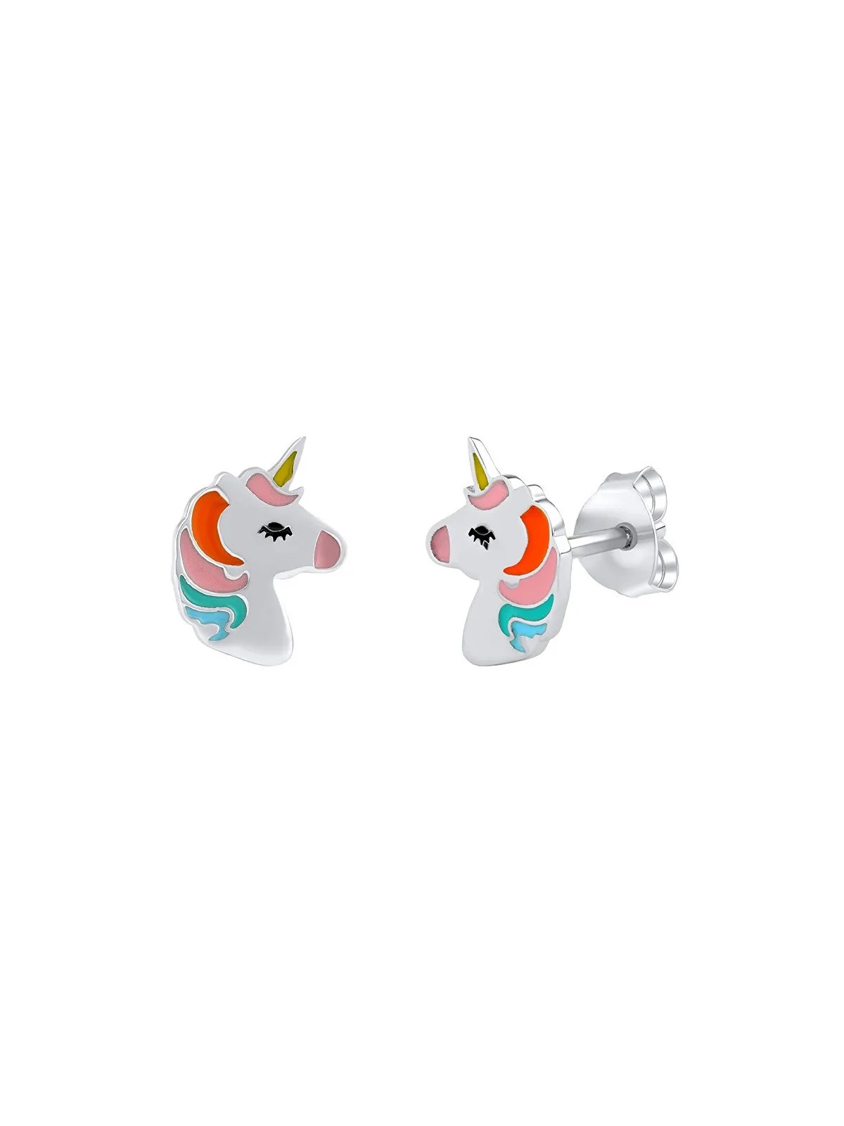 Eiva JJJ1659E Orecchini a bottone in argento con unicorno