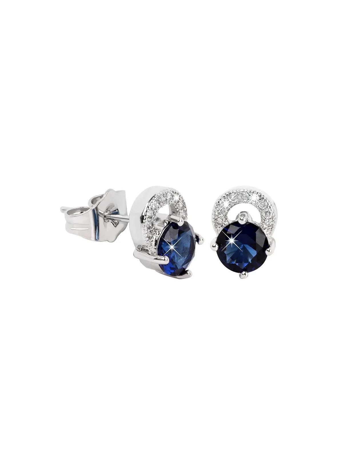 Troli Bellissimi orecchini scintillanti con cristilla blu donna
