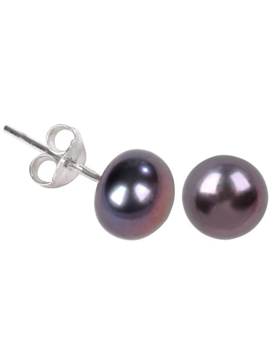 JwL Luxury Pearls Orecchini realizzati con vere perle blu metallizzate donna