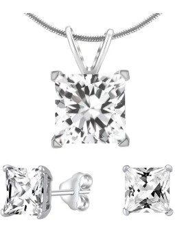 Parure Silvego gioielli in argento con cristallo trasparente JJJSQ55 (orecchini, pendente) donna