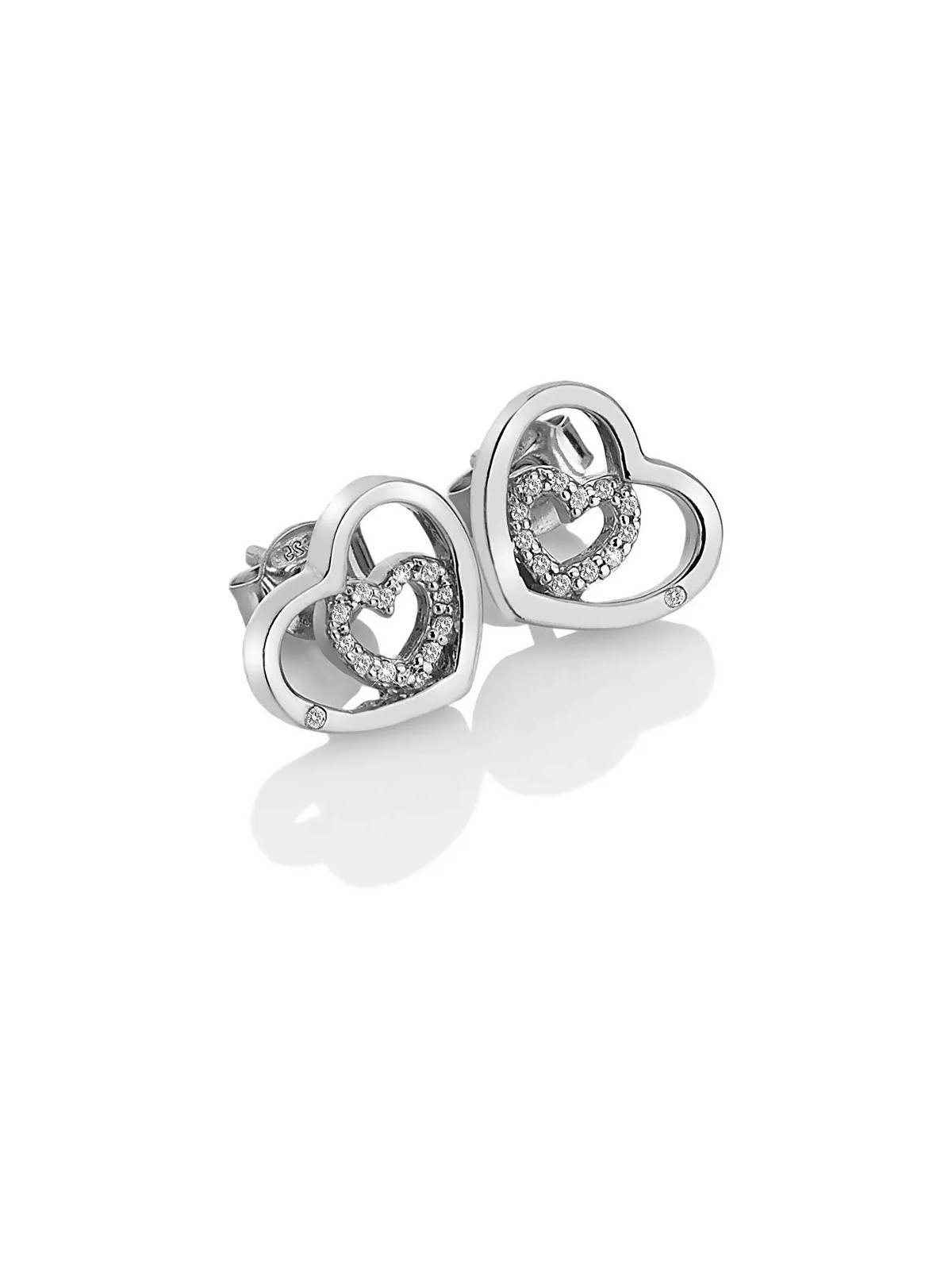 Hot Diamonds Orecchini a cuore in argento Adorable Encased DE548 donna