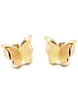 Troli Orecchino e farfalla placcato oro Farfalla in metallo KES-048-GOLD donna