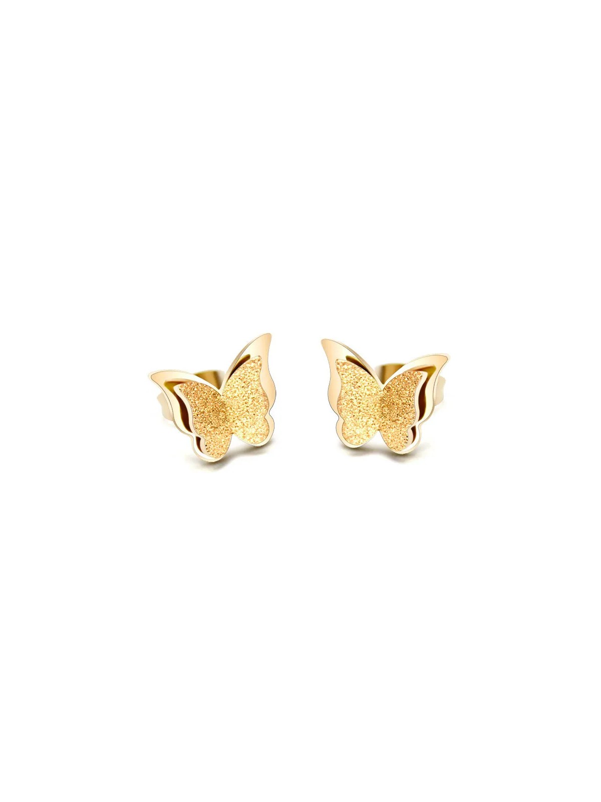 Troli Orecchino e farfalla placcato oro Farfalla in metallo KES-048-GOLD donna