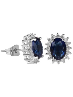 Troli Orecchini scintillanti con cristilla blu donna