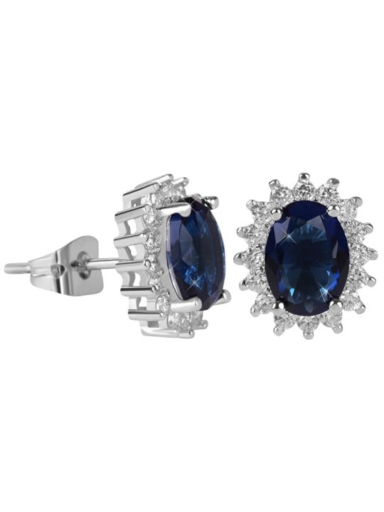 Troli Orecchini scintillanti con cristilla blu donna