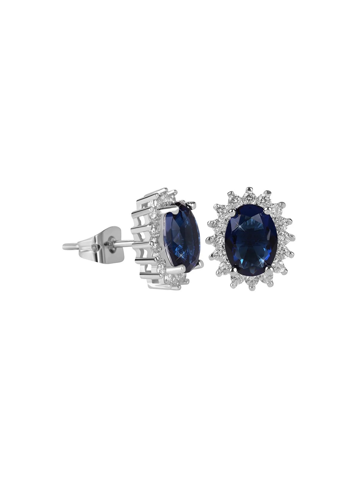 Troli Orecchini scintillanti con cristilla blu donna