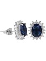 Troli Orecchini scintillanti con cristilla blu donna