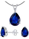 Silvego Set in argento con cristallo blu scuro JJJS4TM5 (orecchini, pendente) donna
