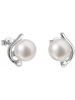 Evolution Group Orecchini a bottone in argento con vere perle Pavona 21038.1M donna