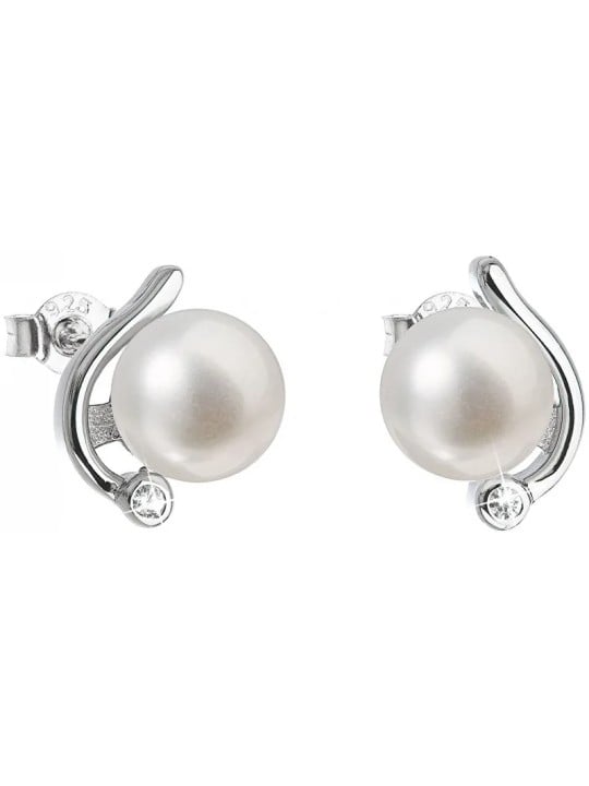 Evolution Group Orecchini a bottone in argento con vere perle Pavona 21038.1M donna