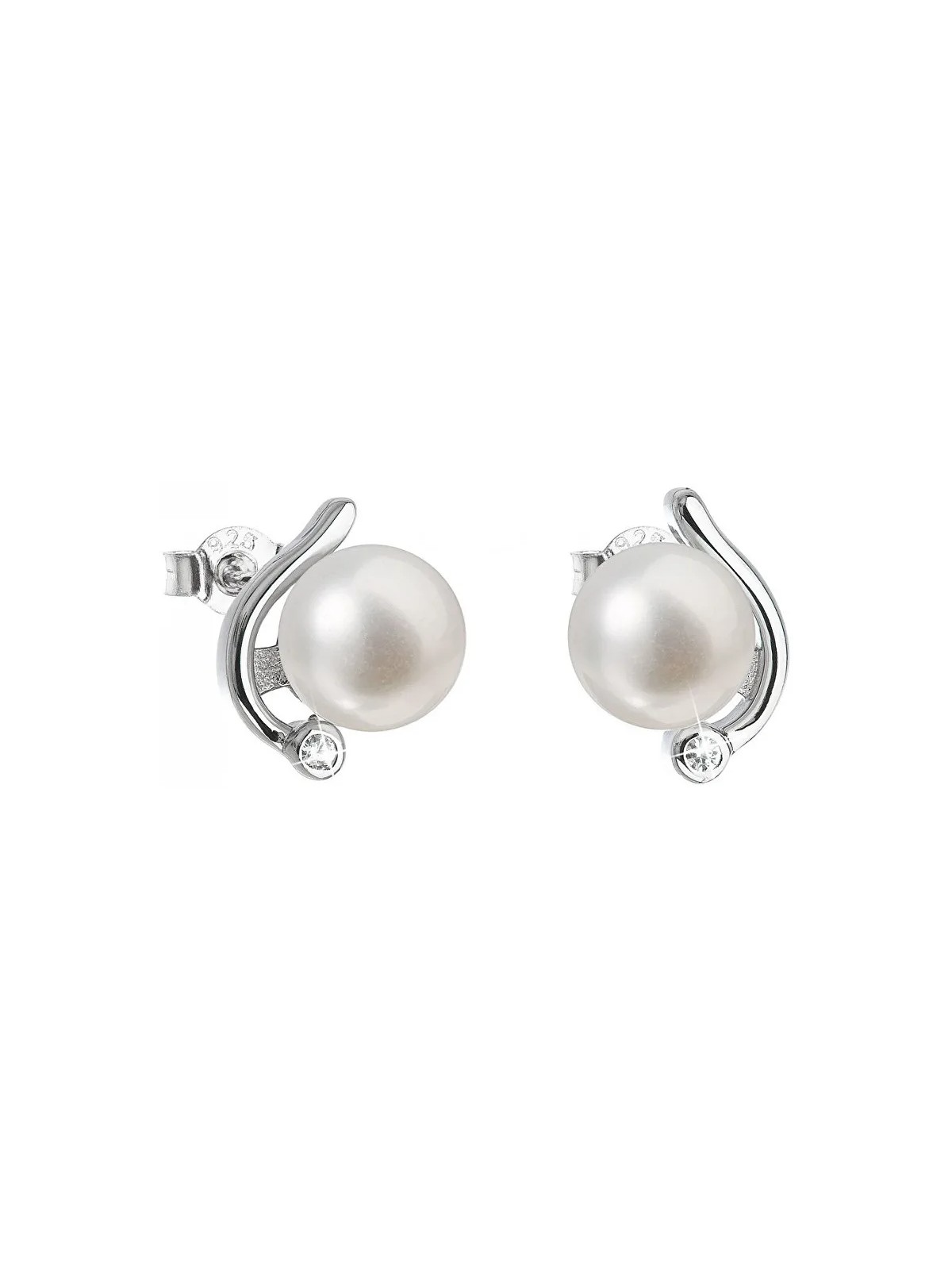 Evolution Group Orecchini a bottone in argento con vere perle Pavona 21038.1M donna