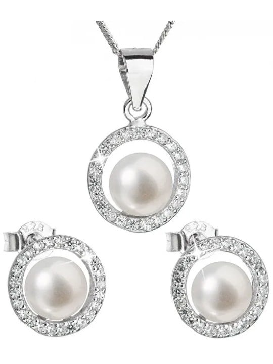 Evolution Group Parure di lusso in argento con perle autentiche Pavon 29023.1 donna