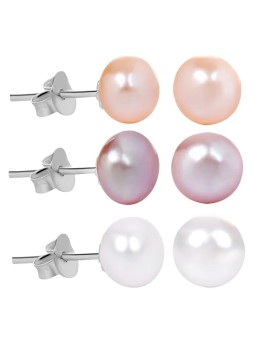 JwL Luxury Pearls Set scontato di 3 paia di orecchini di perle - bianco, salmone, viola JL0426 donna