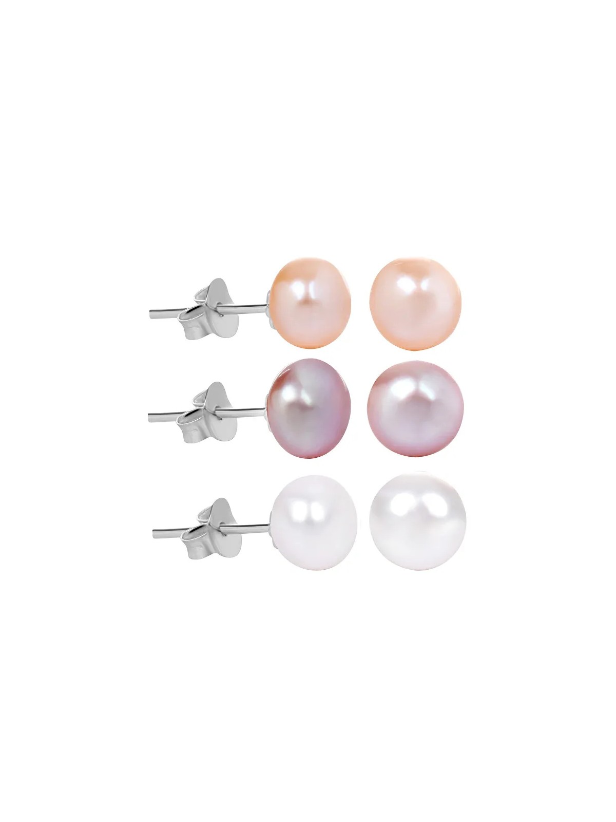 JwL Luxury Pearls Set scontato di 3 paia di orecchini di perle - bianco, salmone, viola JL0426 donna