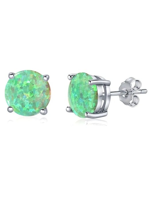 Silvego Orecchini in argento con opale sintetico verde JJJEBG302004 donna