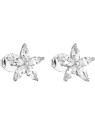 Evolution Group Orecchini in argento con fiore bianco in zircone 11069.1 donna