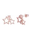 Troli Orecchini a tre stelle in acciaio placcato oro rosa donna
