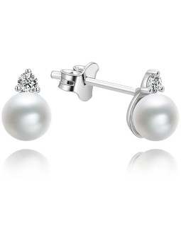 Beneto Orecchini in argento con perle vere AGUP1195 donna