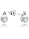 Beneto Orecchini in argento con perle vere AGUP1195 donna