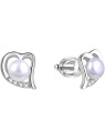 Beneto Orecchini a cuore in argento con vera perla AGUP1412P donna