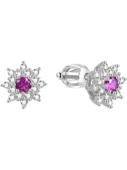 Beneto Orecchini scintillanti in argento per fiori AGUP1444S donna