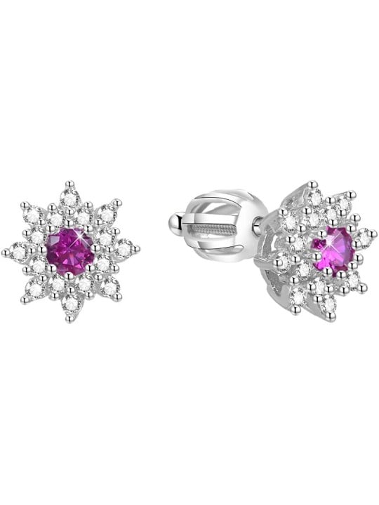 Beneto Orecchini scintillanti in argento per fiori AGUP1444S donna