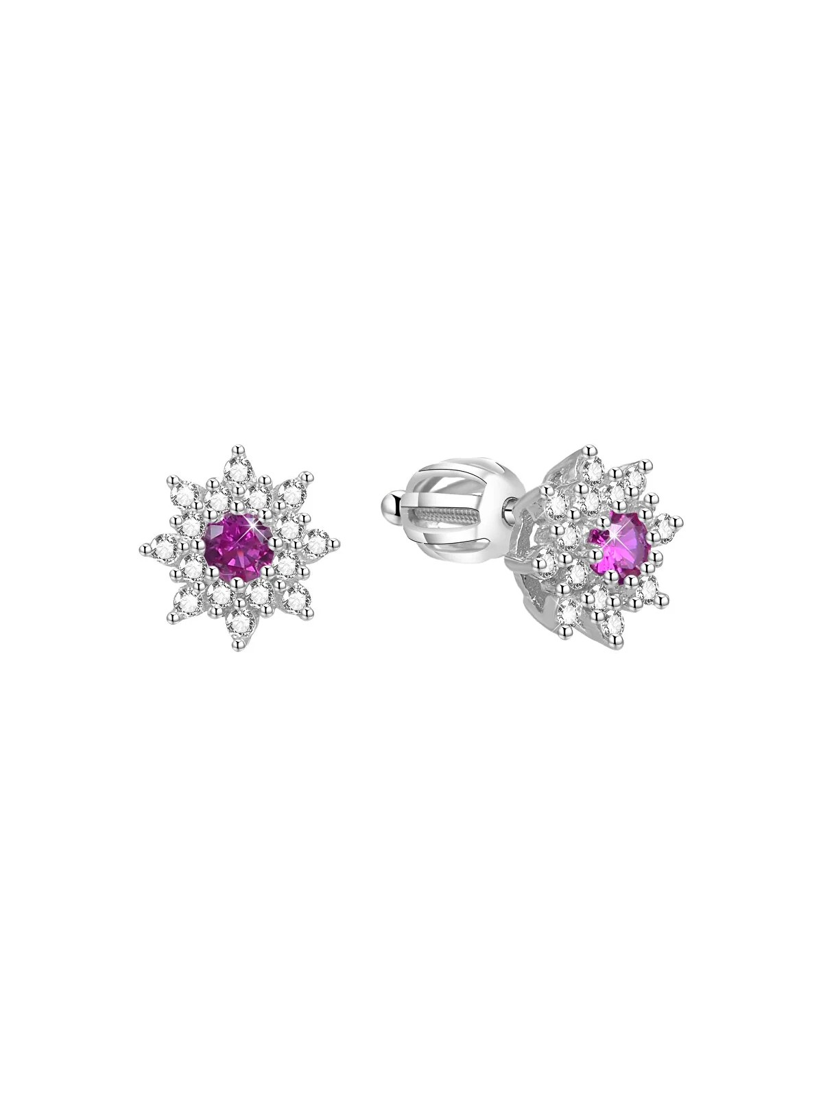 Beneto Orecchini scintillanti in argento per fiori AGUP1444S donna