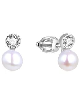 Beneto Orecchini in argento con vera perla AGUP1658PS donna