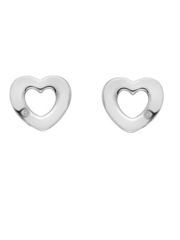 Hot Diamonds Orecchini a forma di cuore in argento con diamanti autentici Amuleti DE616 donna