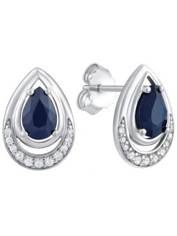Silvego Orecchini di lusso con vero zaffiro FW9038E donna