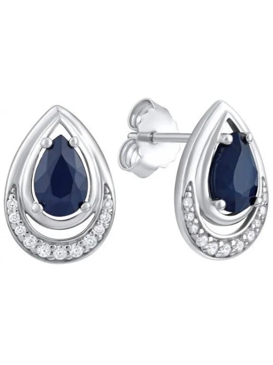 Silvego Orecchini di lusso con vero zaffiro FW9038E donna