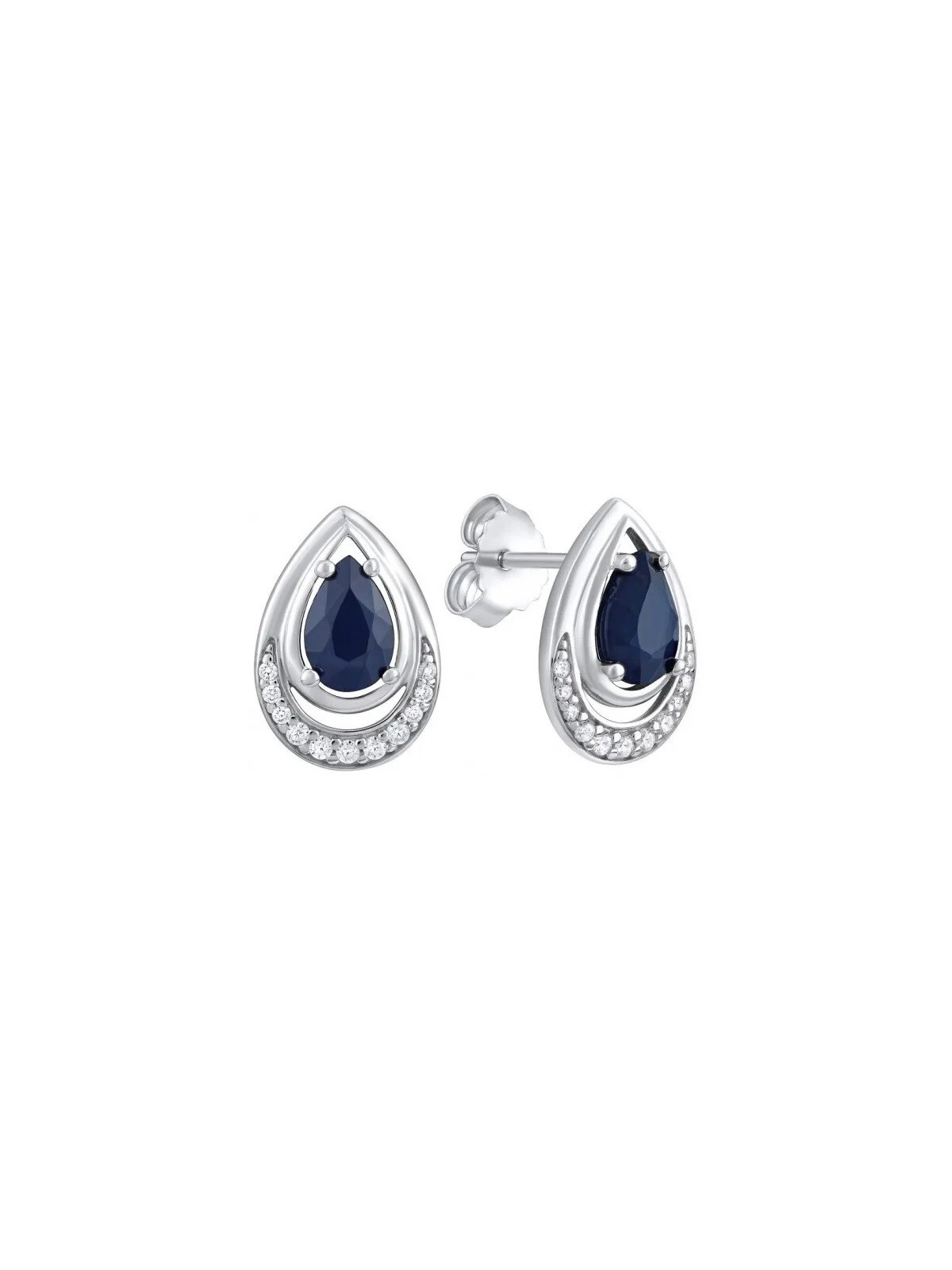 Silvego Orecchini di lusso con vero zaffiro FW9038E donna