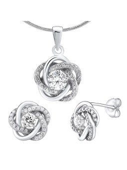Silvego Parure di gioielli in argento con zirconi Rosalyn JJJS0088 (orecchini, pendente) donna