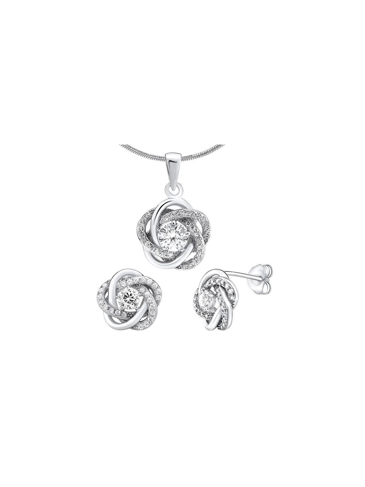 Silvego Parure di gioielli in argento con zirconi Rosalyn JJJS0088 (orecchini, pendente) donna