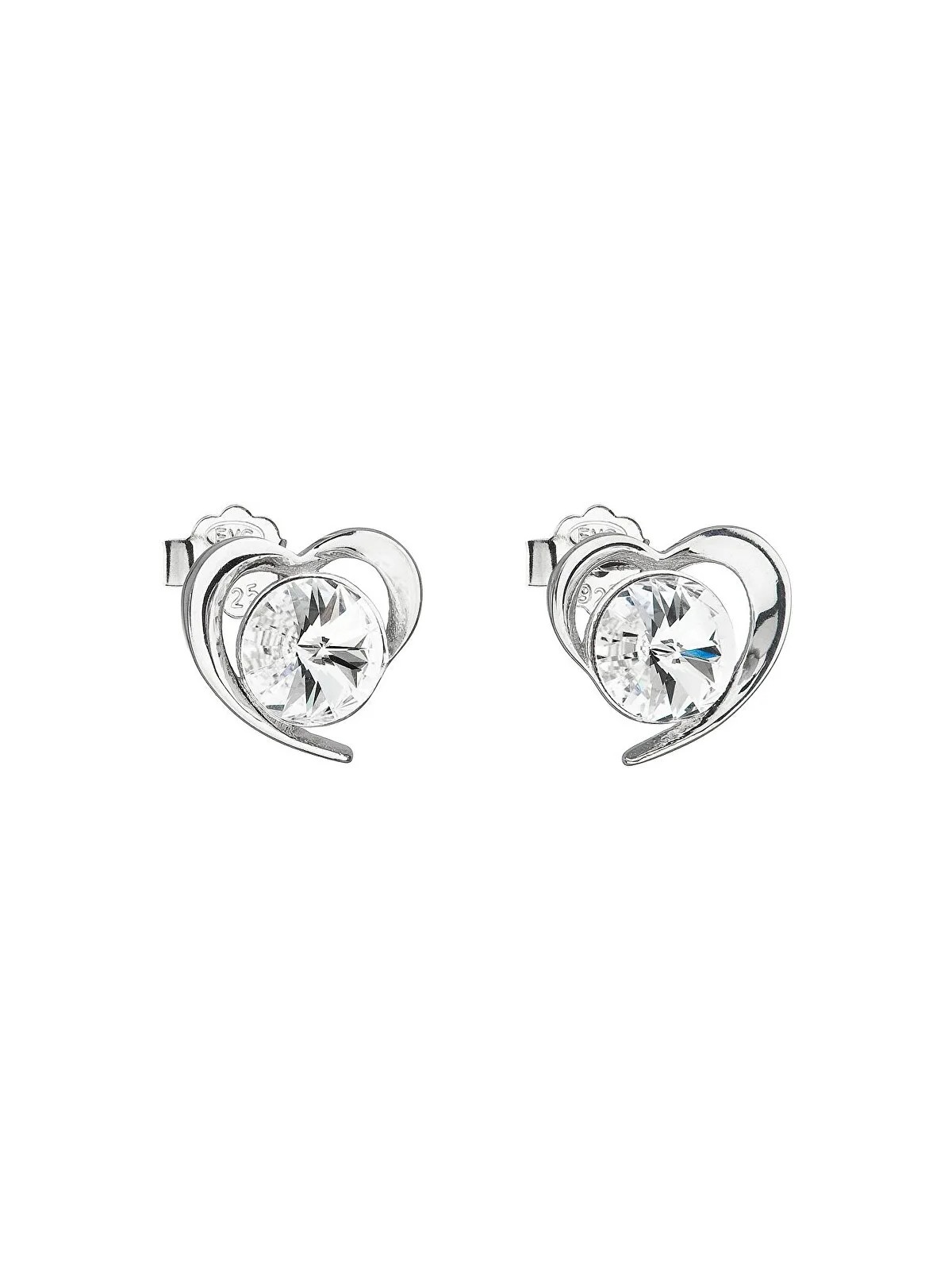 Evolution Group Orecchini in argento con cuore bianco Swarovski 31259.1 donna