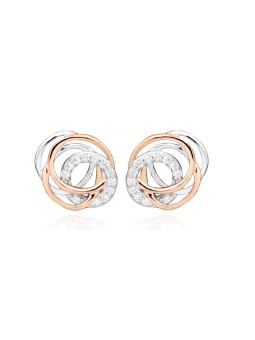 Silver Cat Eleganti orecchini bicolore con zirconi SC407 donna