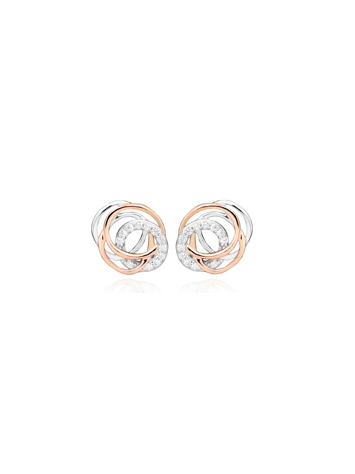 Silver Cat Eleganti orecchini bicolore con zirconi SC407 donna