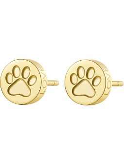 S'Agapõ Bellissimi orecchini a forma di zampa in acciaio placcato oro CLICK SCK61 donna