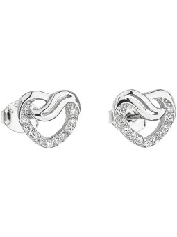 Evolution Group Orecchini in argento con cuore bianco in zircone 11114.1 donna