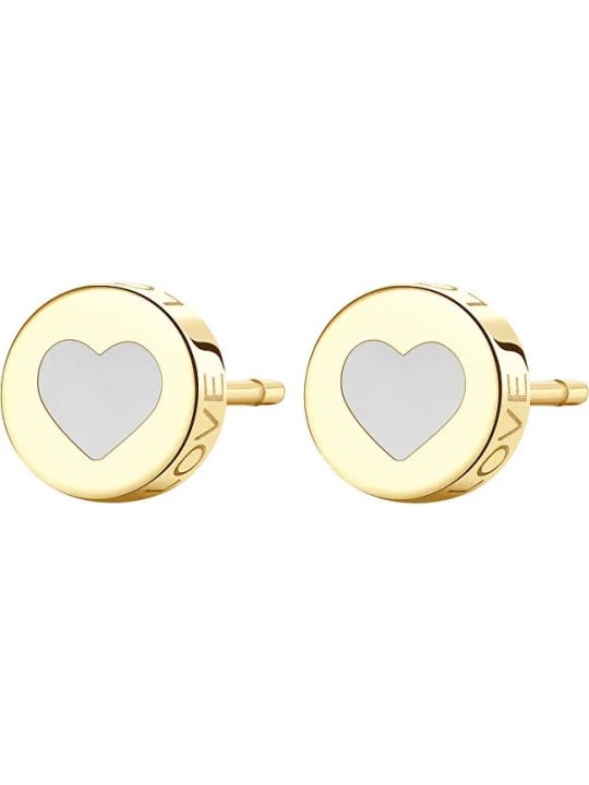 S'Agapõ Orecchini coordinati in acciaio con cuore Click SCK53 donna