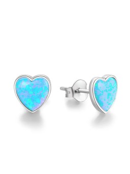 Beneto Orecchini a cuore in argento con cristilla opalescenti AGUP1186 donna