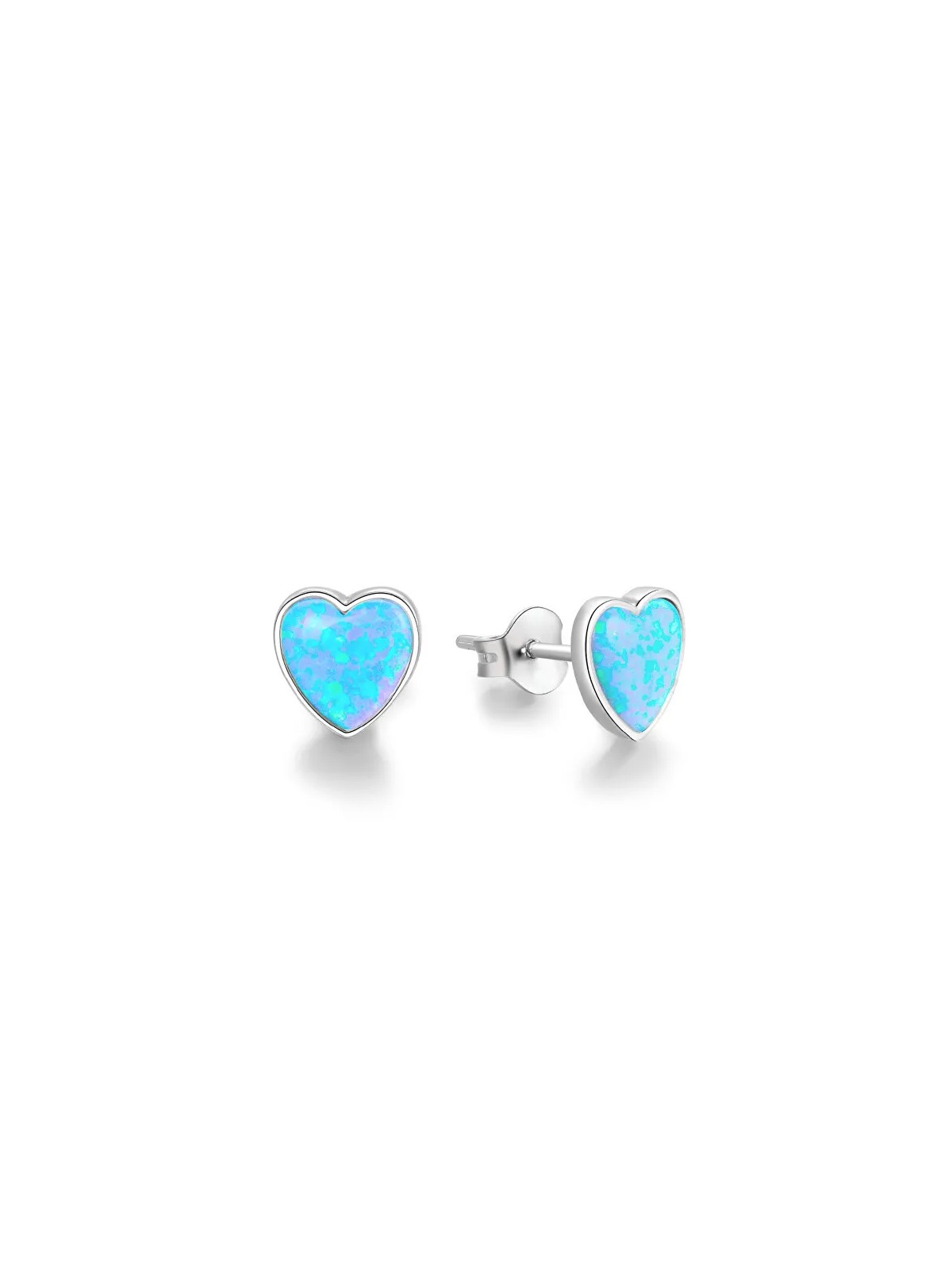 Beneto Orecchini a cuore in argento con cristilla opalescenti AGUP1186 donna