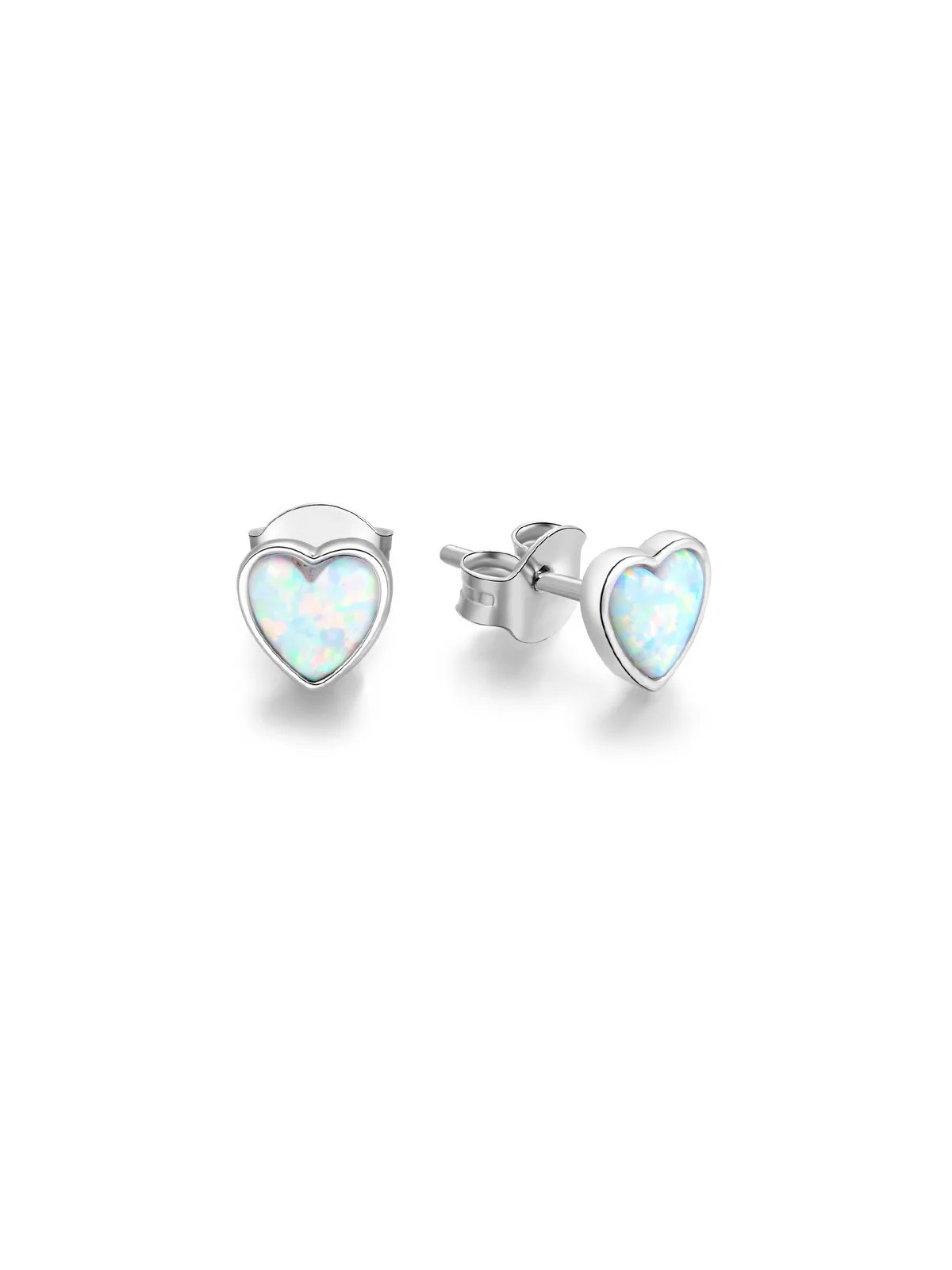 Beneto Orecchini in argento a forma di cuore con cristilla opalescenti AGUP1185 donna