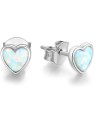 Beneto Orecchini in argento a forma di cuore con cristilla opalescenti AGUP1185 donna