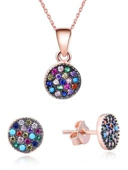 Beneto Giocoso set di gioielli in argento con zirconi AGSET284 (collana, orecchini) donna