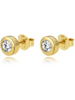 Beneto Orecchini in argento placcato oro con zirconi trasparenti AGUP2259-W-GOLD donna