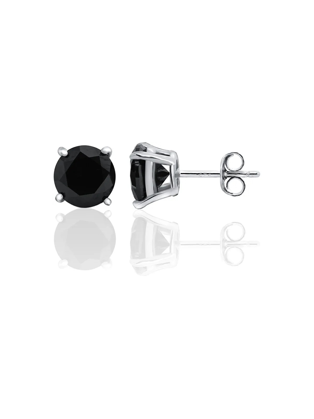 Beneto Modern orecchini a bottone in argento con zirconi neri AGUP2256 donna