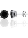 Beneto Modern orecchini a bottone in argento con zirconi neri AGUP2256 donna